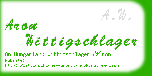 aron wittigschlager business card